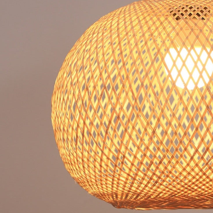Adrienn - Handwoven Bamboo Round Shade Hanging Ceiling Light