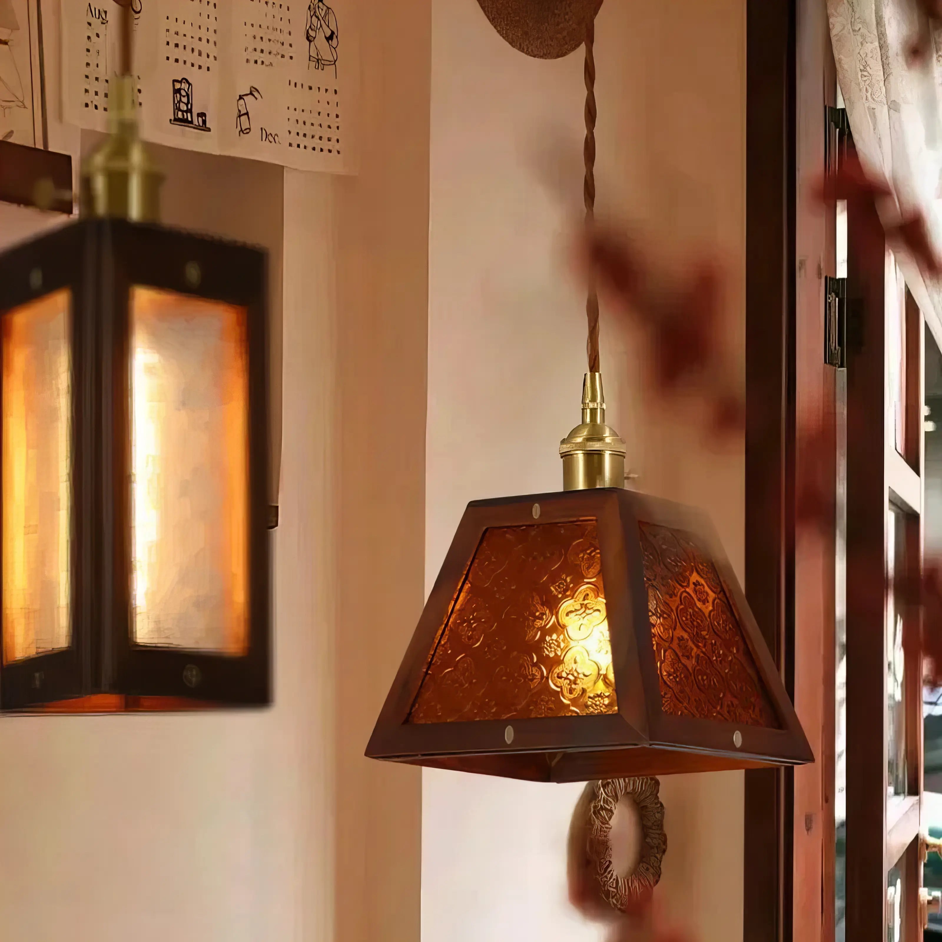 Susie - Boxed Coloured Glass Pendant Ceiling Light