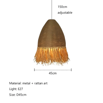 Anika - Wicker Hand-Knitted Pendant Round Ceiling Light