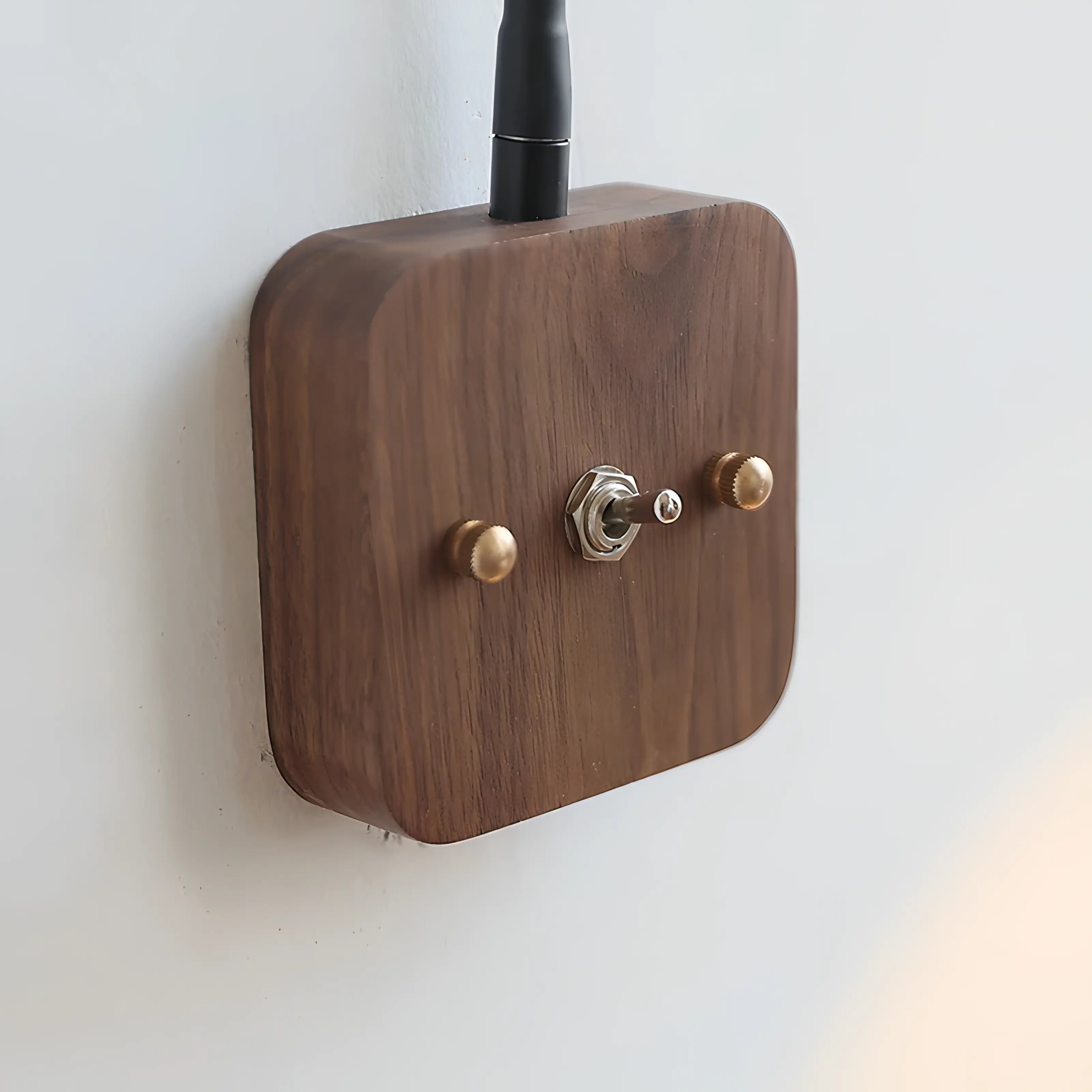Berrios - Rotating Walnut Wood Adjustable Reading Wall Light