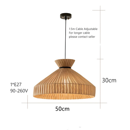 Espinoza - Woven Rattan Round Fabric Shade Ceiling Light