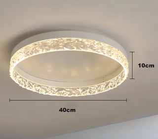 Ayesha - Modern Round Flush Mount Crystal Glass Dimmable Ceiling Light