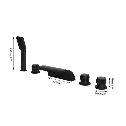 Janiya - Modern Bathtub Waterfall Tap Set with Pull Out Shower