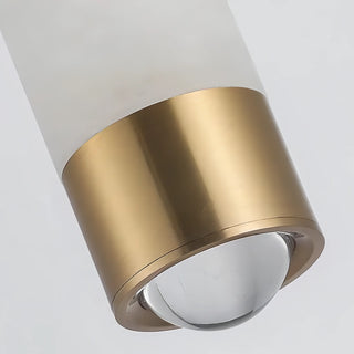 Lowrie - Modern Minimalist Gold Hanging Tube Marble Copper Ceiling Light