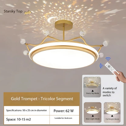 Makaylah - Reflecting Star Round LED Moon Children's Ceiling Light