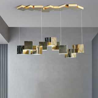 Leon - Modern Gold Square Hanging Ceiling Chandelier