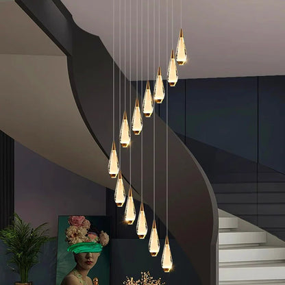 Carrie - Modern Spiral Teardrop with Liquid Ceiling Chandelier
