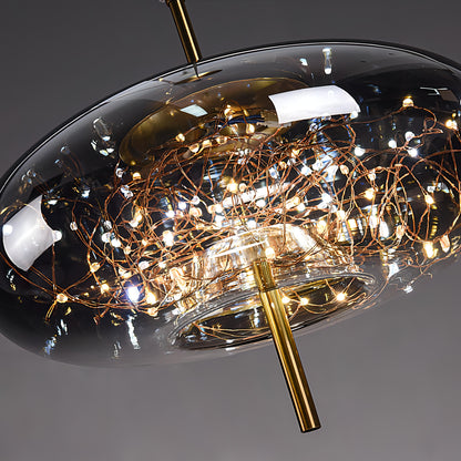 Zev - Coloured Glass Hanging Dome Burst Star Pendant Ceiling Light