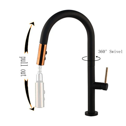 Betsy - Deck Mounted Single Handle Pull Out Modern Mixer Kitchen Tap