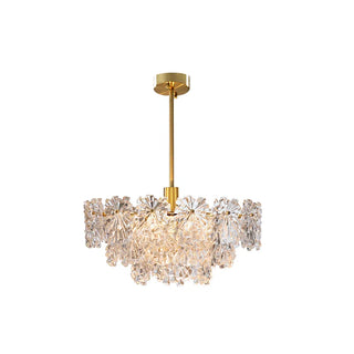 Faustina - Modern Crystal Glass Layered Shards Hanging Chandelier