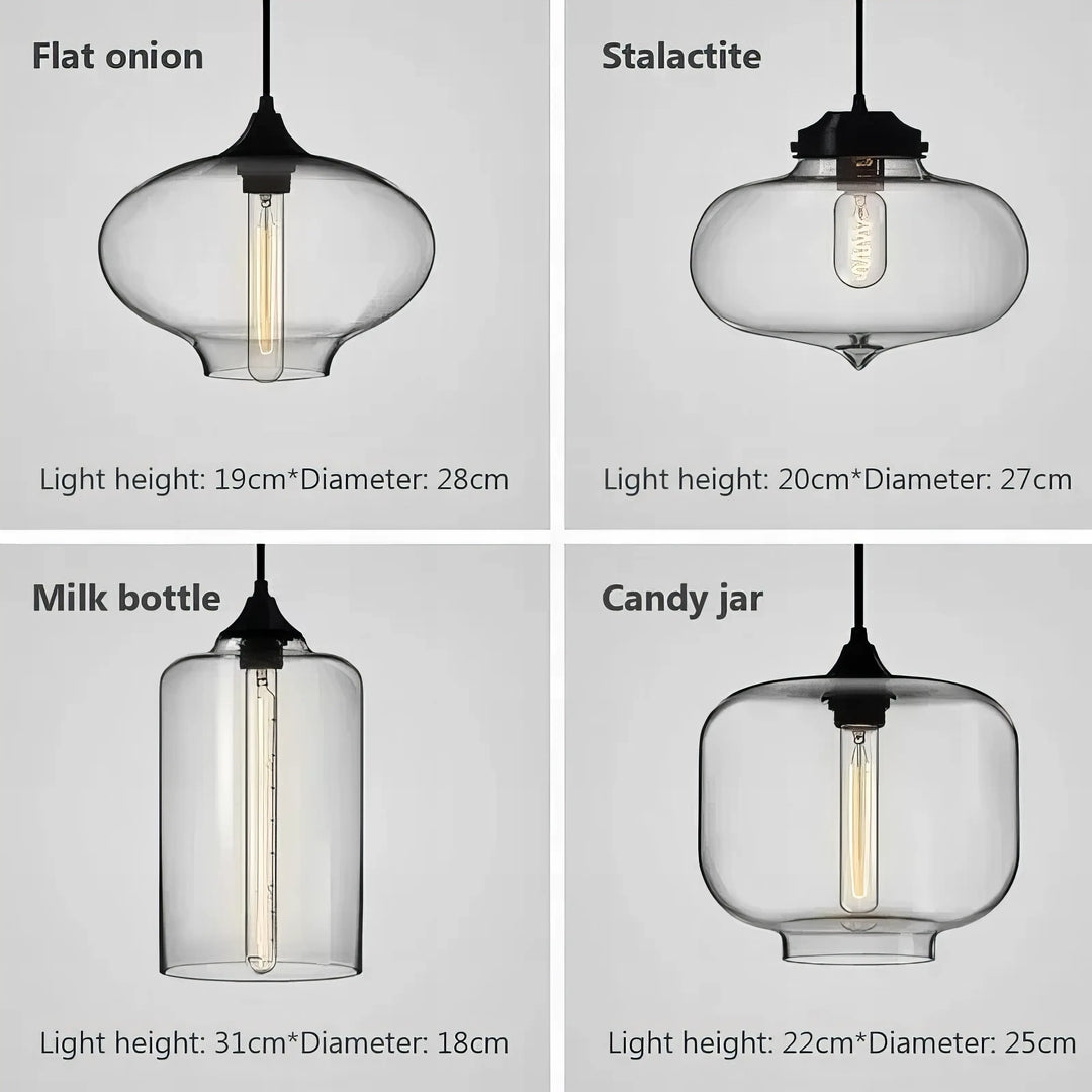 Kelly - Transparent Glass Pendant Ceiling Light