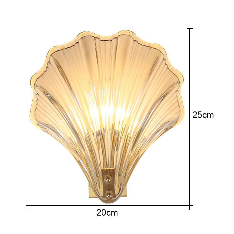 COAXOCH - Modern Minimalist Glass Shell Gold Wall Light