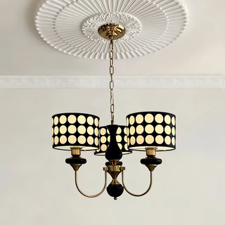 Onesimo - Abstract Polka Dot Black Gold Hanging Ceiling Light Chandelier