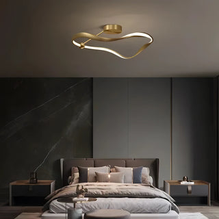 Kirsten - Modern Twisted LED Wave Semi Flush Dimmable Ceiling Light