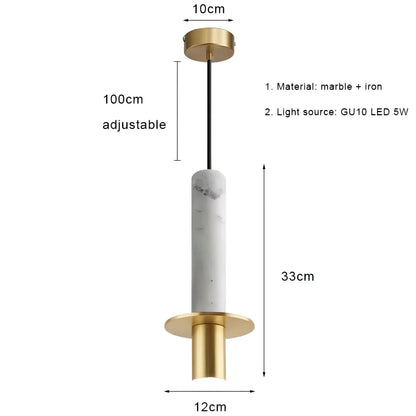 Nora - Modern Candle Style Gold Body Hanging Ceiling Pendant Light