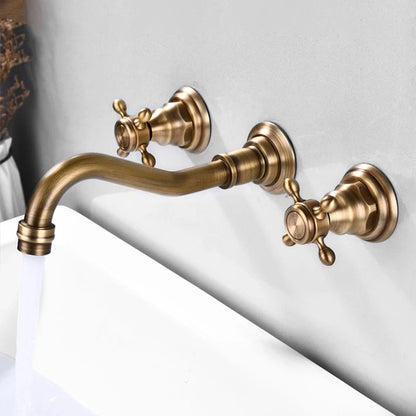 Maira - Vintage Style Dual Handle Hot/Cold Mixer Wall Tap