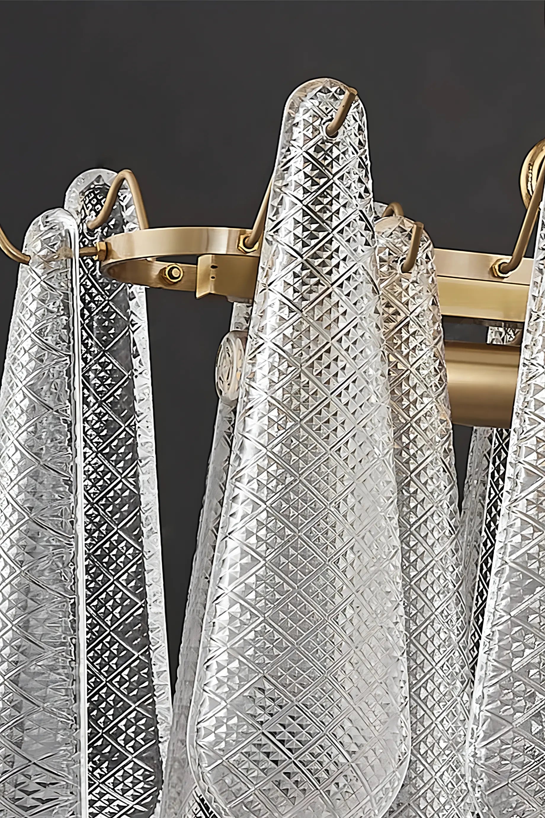 Roselia - Patterned Teardrop Glass Multi-layer Tiered Ceiling Light Chandelier