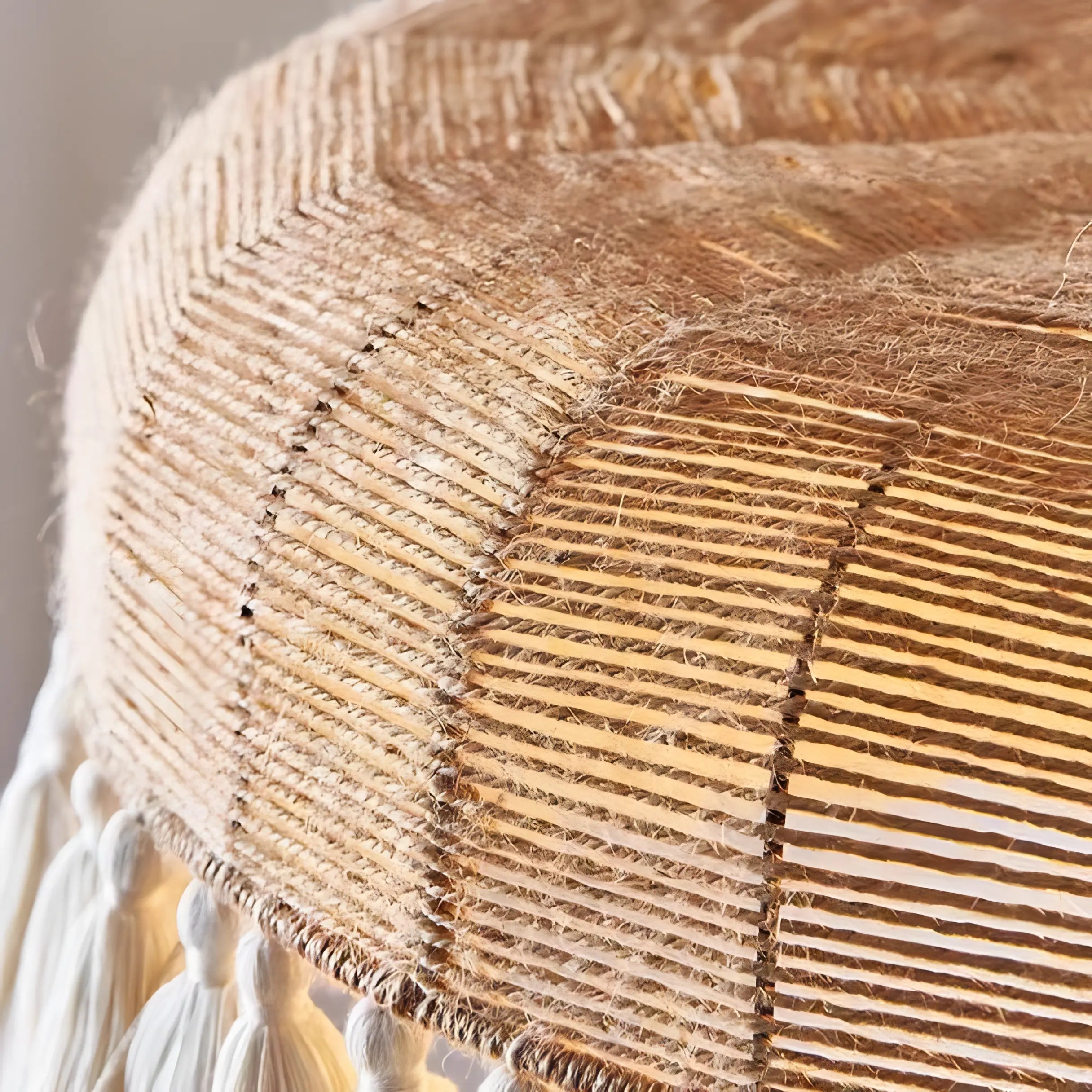 Juwan - Wicker Hand-Knitted Round Tassel Ceiling Light