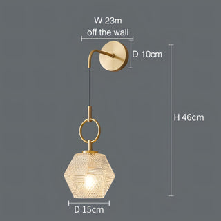 Aries - Modern Gold Patterned Glass Crystal Wall Light