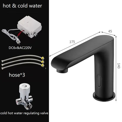 Luz - Modern Angled Spout Matte Black Touch-less Tap