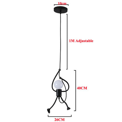 Ema - Black Metal Little Climbing Men Ceiling Light