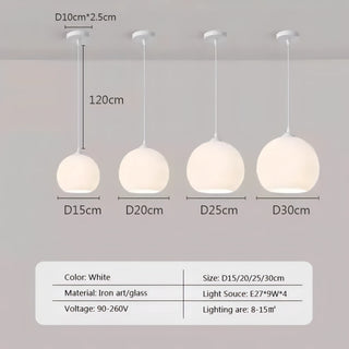 Fesih - Nordic Glass Dome Circular Pendant Hanging Ceiling Light