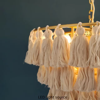 Burak - Tassel Layered Circular Hanging Chandelier