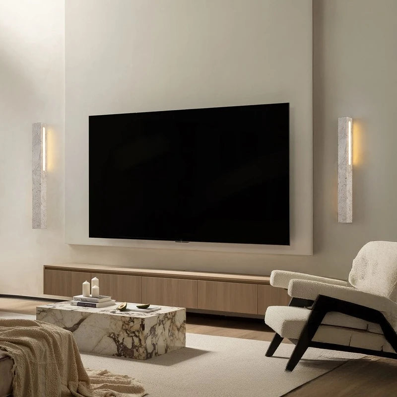 Malachi - Natural Thin Stone Slit LED Wall Light Modern Strip