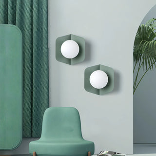 Silvana - Modern Nordic Coloured Body Milk White Shade LED Wall Light