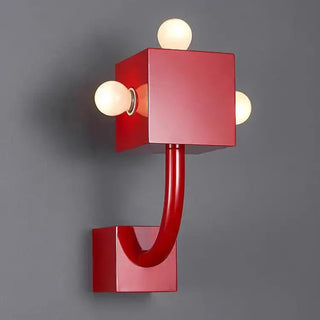 Niccola - Modern Retro Multi Shade Red Curved Arm Wall Light