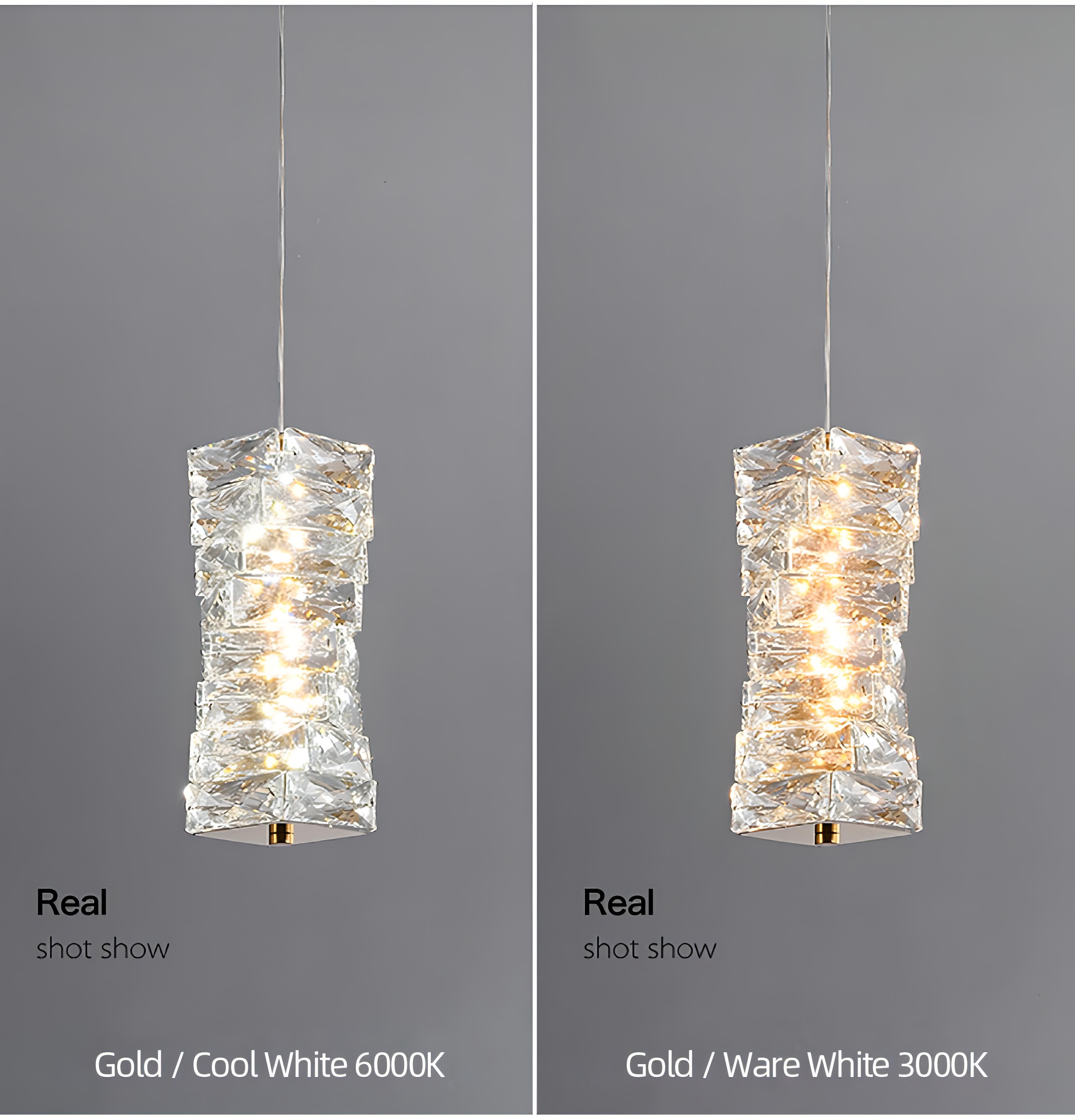 Zayd - Twisted Crystal Glass Hanging Pendant Ceiling Light
