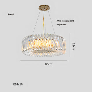 Lorelei - Modern LED Round Patterned Glass Oval Hanging Chandelier