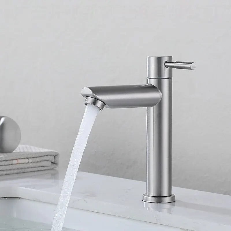 Edith - Modern Stainless Steel Single Lever Deck Mounted Basin Mixer Tap