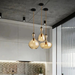 Kristal - Modern Hanging Dome Shaped Coloured Glass Pendant Ceiling Light