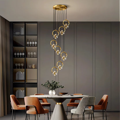 Afrodita - Modern Hanging Round Ring Cluster Ceiling Chandelier