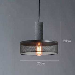 Sutton - Industrial Modern Round Mesh Caged Hanging Pendant Ceiling Light