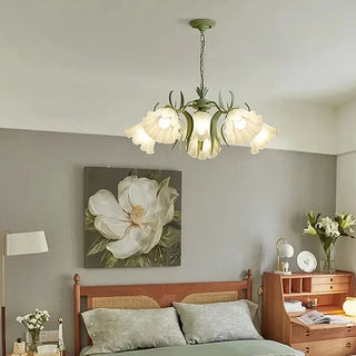 Liliana - Frosted Multi Glass Head Flower Hanging Chandelier