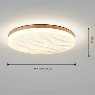 Benito - Modern Thin White Milk Shade Wooden And Acrylic Ceiling Light