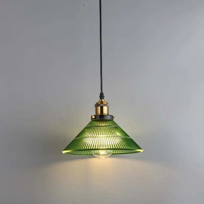 Olga - Round Green Glass Pendant Hanging Light