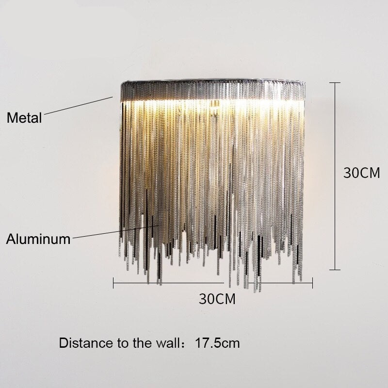 HYDRA - Tassel Hanging Silver Wall Light Chandelier