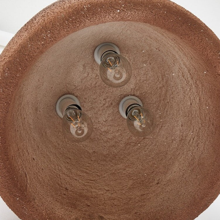 AKOKO - Round Hanging 3 Bulb Natural Modern Ceiling Light