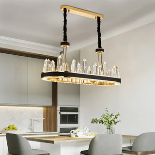 Juanita - Modern Statement Sharp Glass Tiered Crystal LED Chandelier