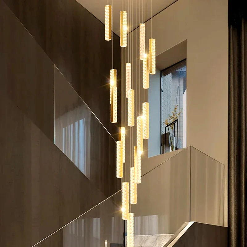 Garcia - Modern Gold Bar Hanging Ceiling Light Chandelier