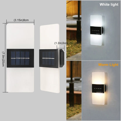 Kacela - Solar Outdoor Modern Milk Shade Wall Light Up/Down