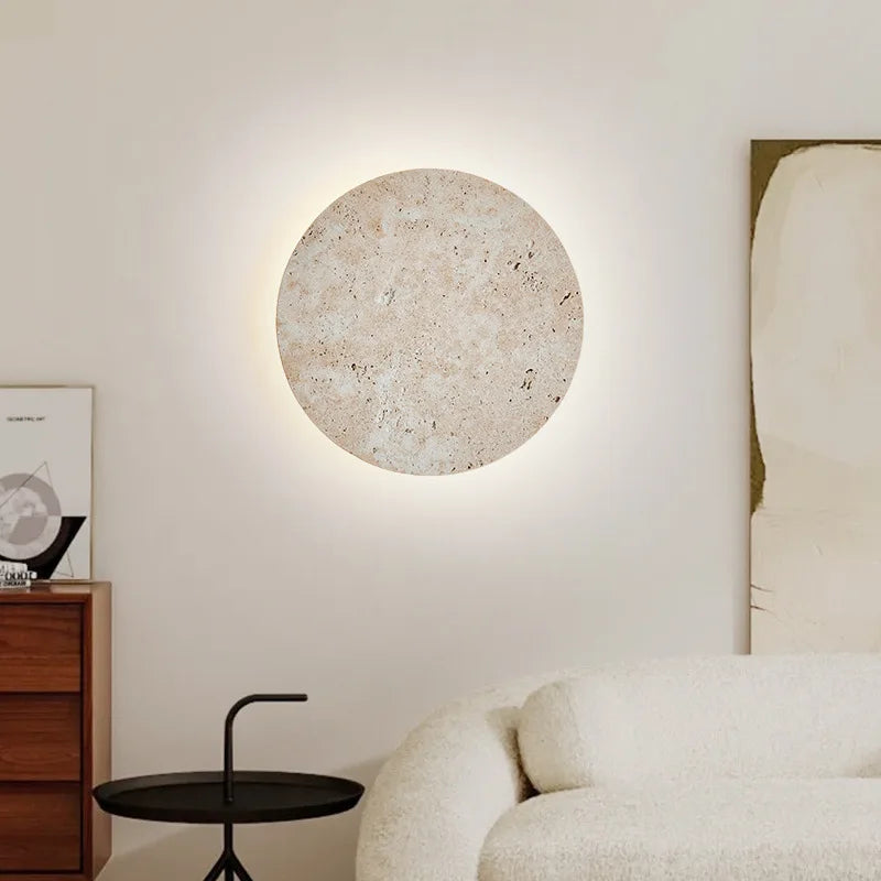 Vasilis - Natural Stone Circular Wall Lamp