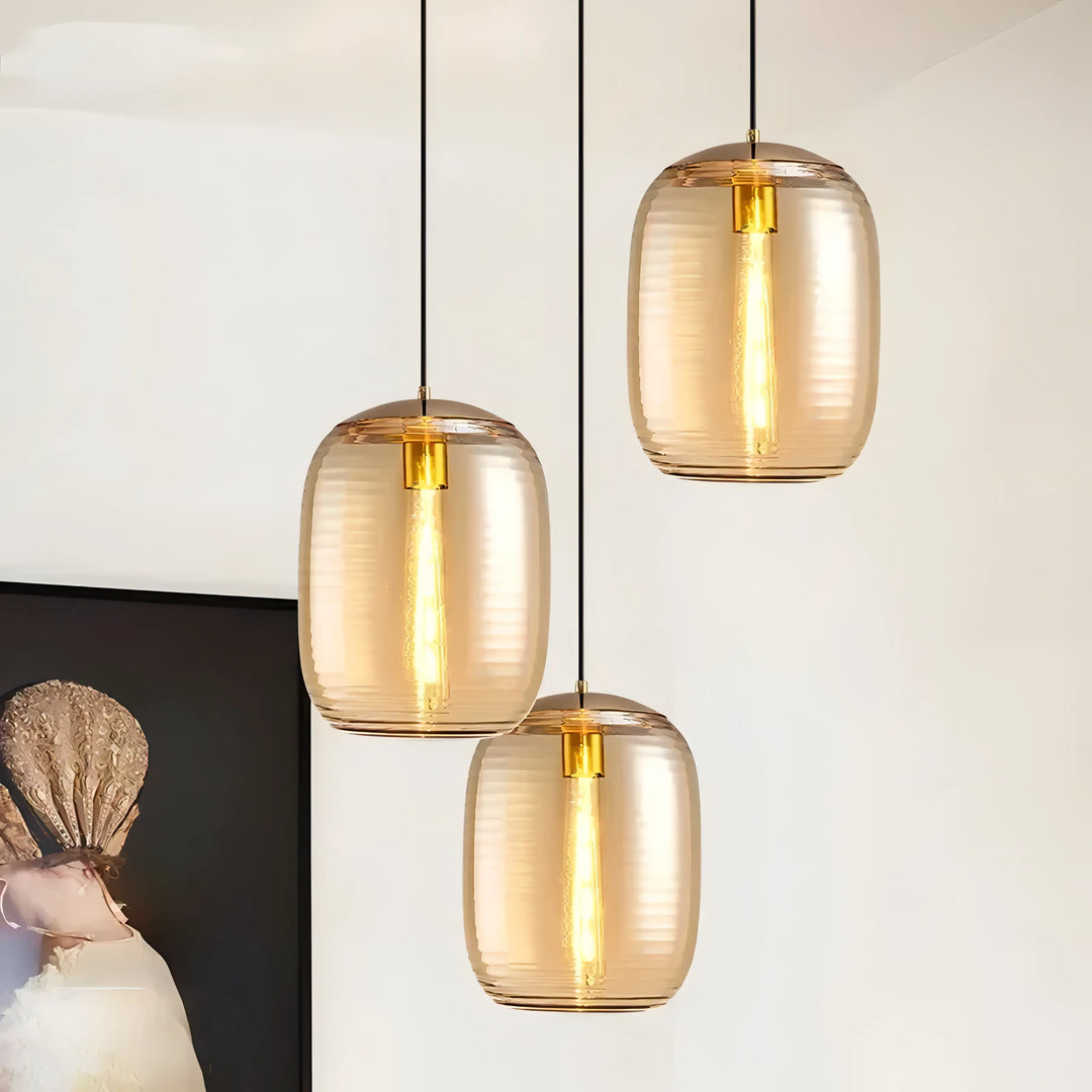 Adelia - Patterned Dome Glass Pendant Ceiling Light