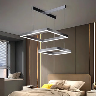 Brodie - Modern Minimalist Dimmable Hanging Square LED Ceiling Light Chandelier