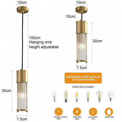 Louise - Modern Caged Glass Pendant Hanging Ceiling Light