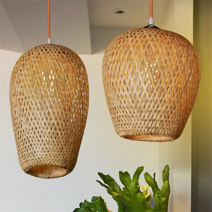 Nereida - Natural Hand-Woven Rattan Bamboo Hanging Ceiling Light