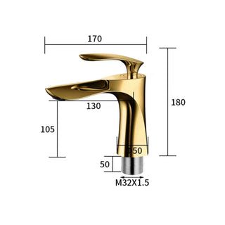 Wylie - Modern Brass Single Lever Deck Mounted Basin Mixer Tap